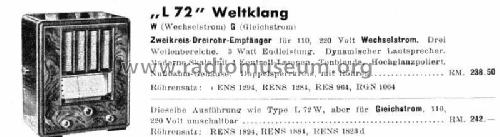 Weltklang L72W; Owin; Hannover (ID = 2674621) Radio