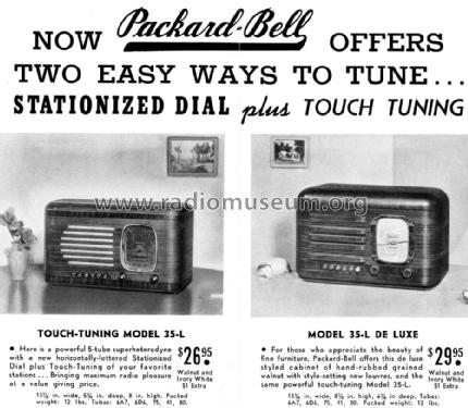35-L touch tuning ; Packard Bell Co.; (ID = 1661376) Radio