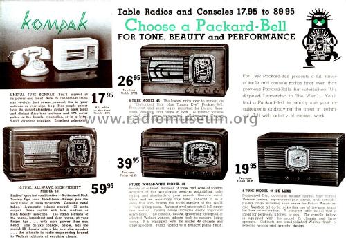 48 Two-Tone Finish ; Packard Bell Co.; (ID = 1660433) Radio