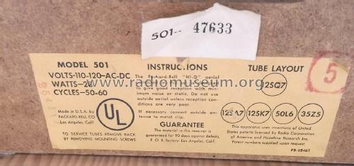 501 ; Packard Bell Co.; (ID = 2681340) Radio