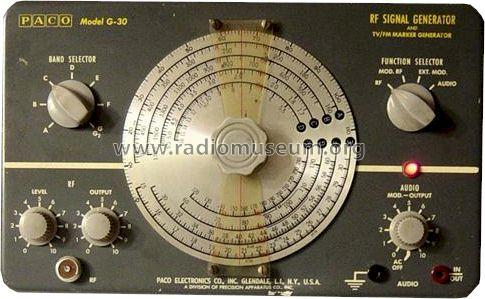 G-30 RF Signal Generator; PACO Electronics Co. (ID = 401509) Equipment