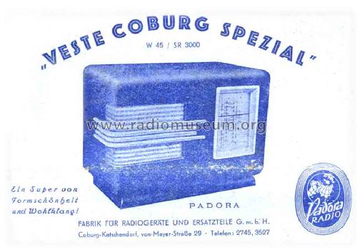 Veste Coburg W45 SR3000; Padora GmbH, Josef (ID = 608271) Radio