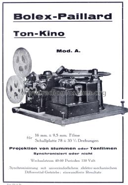 Bolex Paillard Ton-Kino Mod. A; Paillard AG; St. (ID = 2006217) Enrég.-R