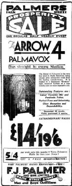 The Arrow 4 Palmavox ; Palmavox Brand, F.J. (ID = 2416963) Radio