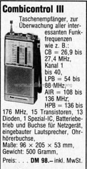 Combicontrol III ; Pan International (ID = 485561) Radio