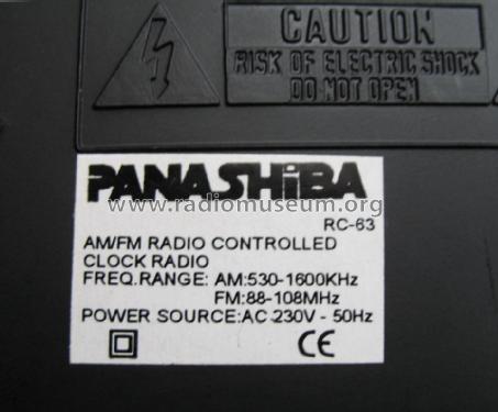 Radio Controlled AM/FM Clock Radio RC-63; Panashiba, Shiba (ID = 1406369) Radio