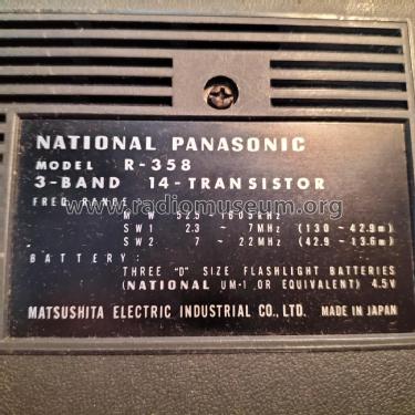 3-Band 2-Speaker 14-Transistor R-358; Panasonic, (ID = 2732031) Radio