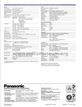 DVCPRO 50 Digital Video Cassette Player AJ-D940; Panasonic, (ID = 3118296) Ton-Bild
