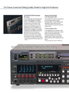 DVCPRO 50 Studio VCR AJ-D950A; Panasonic, (ID = 3118303) Ton-Bild