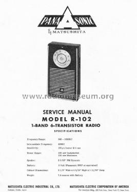 All Transistor R-102; Panasonic, (ID = 1628447) Radio