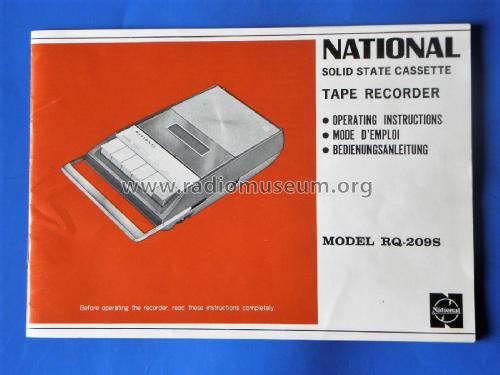 Cassette Tape Recorder RQ-209S; Panasonic, (ID = 3075302) Ton-Bild