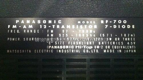 FM-AM 12 Transistor RF-700; Panasonic, (ID = 1594078) Radio