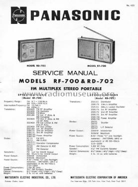 FM-AM 12 Transistor RF-700; Panasonic, (ID = 1595452) Radio