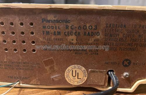 FM-AM Clock Radio RC-6003; Panasonic, (ID = 2859302) Radio