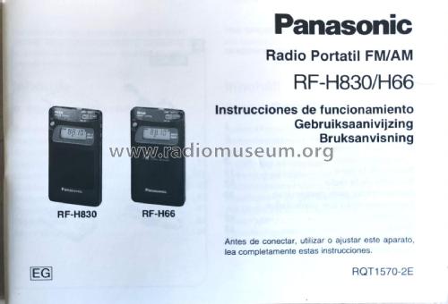 FM/AM Portable Radio RF-H830; Panasonic, (ID = 2756125) Radio