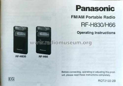 FM/AM Portable Radio RF-H830; Panasonic, (ID = 2756127) Radio