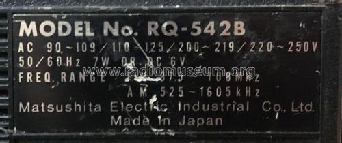 FM/AM Radio Cassette Recorder RQ-542B; Panasonic, (ID = 2892420) Radio