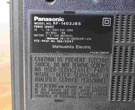 FM-MW-SW 3-Band Receiver RF-1403JBS; Panasonic, (ID = 2819022) Radio