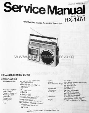 FM/MW/SW Radio Cassette Recorder RX-1461; Panasonic, (ID = 1841081) Radio