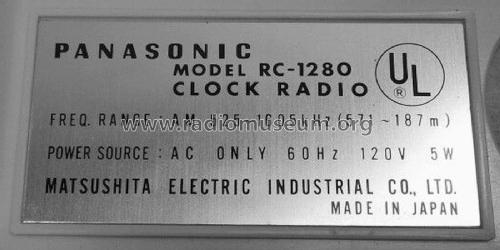MW Digital Clock Radio 6-Transistor RC-1280B; Panasonic, (ID = 1811141) Radio