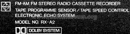 National FM-AM Stereo Radio Cassette Recorder RX-A2; Panasonic, (ID = 1693246) Radio