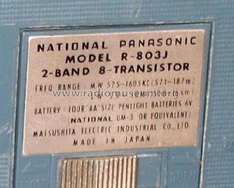 National Panasonic 2 Band 8 Transistor R-803J; Panasonic, (ID = 1735216) Radio