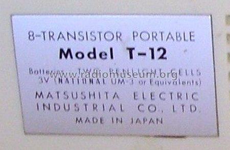 National T-12 ; Panasonic, (ID = 1725806) Radio