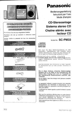 Panasonic CD Stereo System SC-PM33 SA-PM33 und SB-PM33; Panasonic, (ID = 2451382) Radio