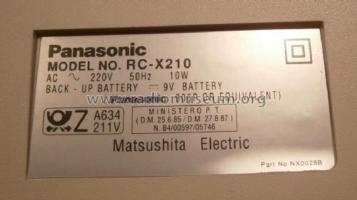 Panasonic - FM-AM-FM Stereo Clock Radio RC-X210; Panasonic, (ID = 1803948) Radio