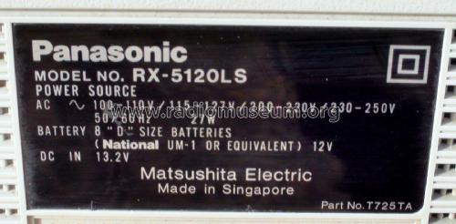 Panasonic FM-SW-MW-LW 4-Band Stereo Radio Cassette Recorder RX-5120LS; Panasonic, (ID = 2069972) Radio