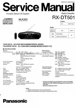 Portable Stereo CD System RX-DT501; Panasonic, (ID = 2823903) Radio