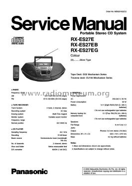 Portable Stereo CD System RX-ES27; Panasonic, (ID = 2663288) Radio