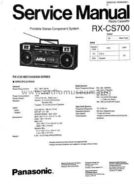 Portable Stereo Component System RX-CS700; Panasonic, (ID = 2704506) Radio