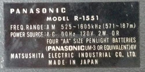 R-1551; Panasonic, (ID = 2850924) Radio