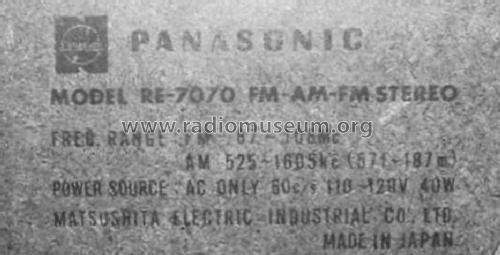 RE-7070; Panasonic, (ID = 1632803) Radio