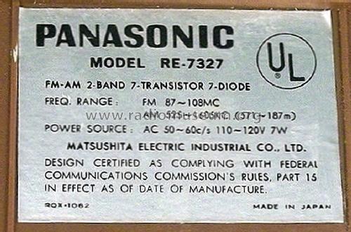 RE-7327; Panasonic, (ID = 1633641) Radio