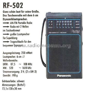 RF-502; Panasonic, (ID = 2211121) Radio