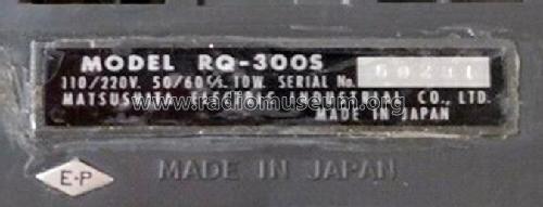 Tape Recorder RQ-300S ; Panasonic, (ID = 2819550) Sonido-V