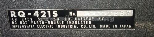 National Panasonic RQ-421S; Panasonic, (ID = 2586565) Ton-Bild