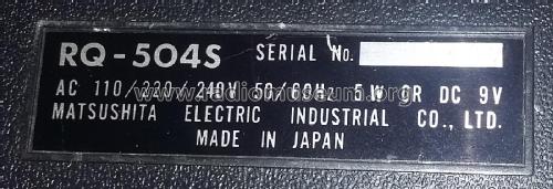 RQ-504S; Panasonic, (ID = 2176656) Sonido-V