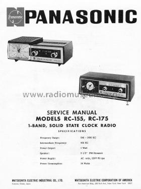 Solid State Clock Radio RC-175; Panasonic, (ID = 2851366) Radio