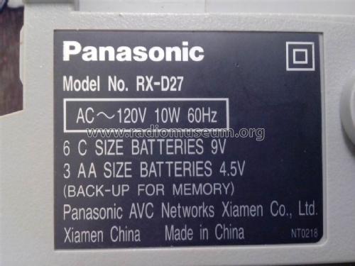 Panasonic Stereo Radio Cassette CD Player RX-D27; Panasonic, (ID = 2080127) Radio