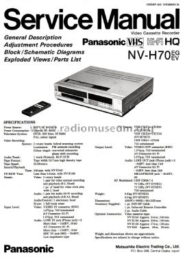 Video Cassette Recorder NV-H70 EG; Panasonic, (ID = 2852573) Ton-Bild