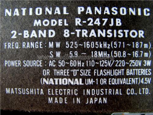 National Panasonic 2-Band 8-Transistor R-247JB; Panasonic, (ID = 1080655) Radio