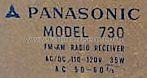 Panasonic Fm Am 730 ; Panasonic, (ID = 623375) Radio