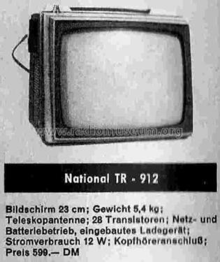 All Transistor TV TR-912; Panasonic, (ID = 743780) Televisión