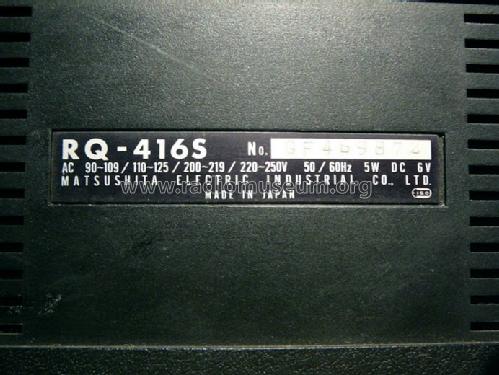 Cassette Recorder RQ-416S; Panasonic, (ID = 1470147) Reg-Riprod