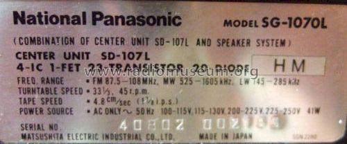 National Panasonic Center Unit SD-107L SG-1070L; Panasonic, (ID = 1035271) Radio