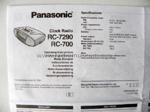 Clock Radio RC-7290; Panasonic, (ID = 1140926) Radio