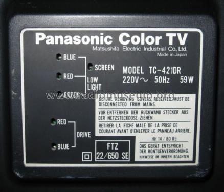 Color Television TC-421DR; Panasonic, (ID = 1052795) Fernseh-E